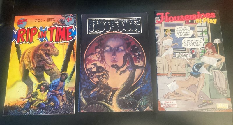 Lot of 3 Underground/Adult Comics/Comix! Rip in Time/Corben! Housewives/Play +1!