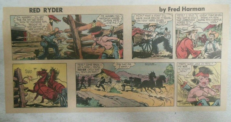 (52) Red Ryder Sunday Pages by Fred Harman from 1958 Most Tabloid Page Size!