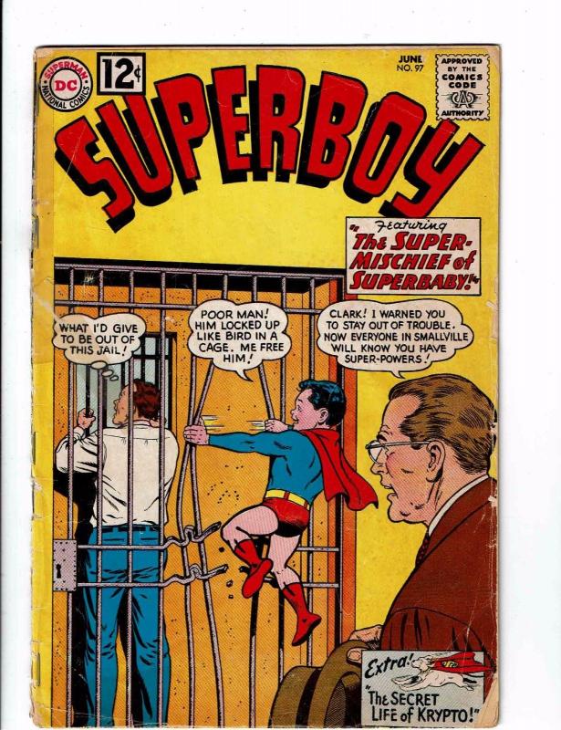 Superboy # 97 GD/VG DC Silver Age Comic Book Krypto Superman Supergirl J125