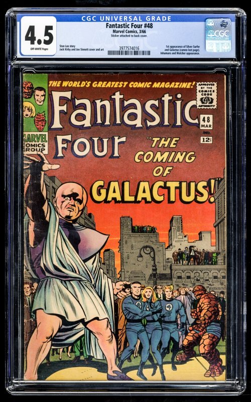 Fantastic Four #48 (1966) CGC Graded 4.5 - 1st Silver Surfer! (Cameo Galactus!)