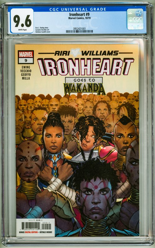 Ironheart #9 (2019) CGC 9.6! White Pages!