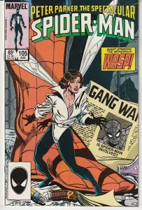 The Spectacular Spider-Man #105 (1985)  The Wasp, Paladin appearance !