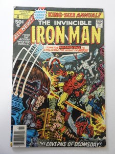 Iron Man Annual #4 (1977) VG- Condition moisture stain, bug chew