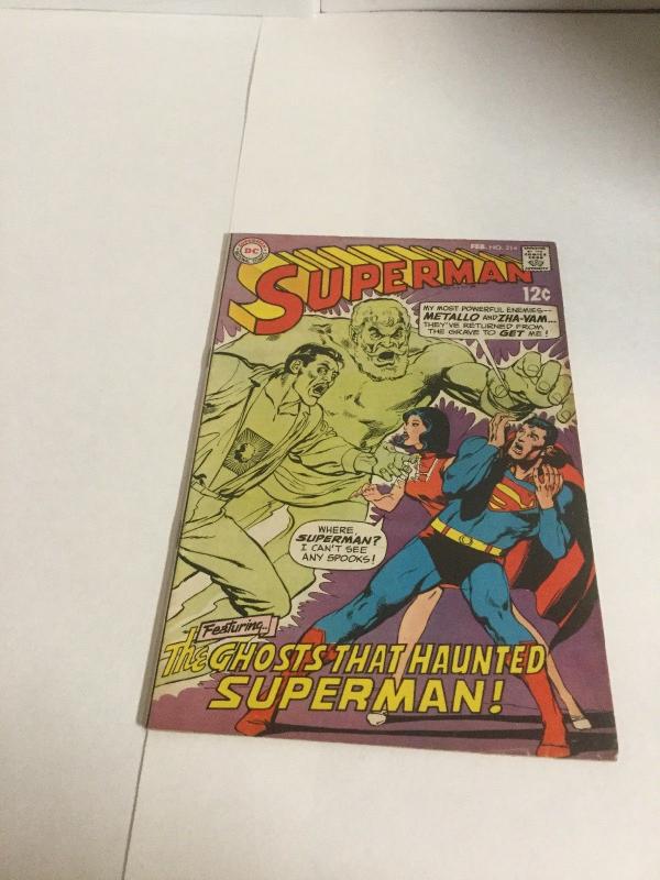 Superman 214 Vg+ Very Good+ 4.5 Water Damage DC Comics Silver Age