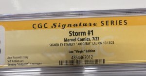 Storm (2023)#1 (CGC 9.8) Signed Stanley “Artgrem” Lau “Virgin” C=12  * 1:100