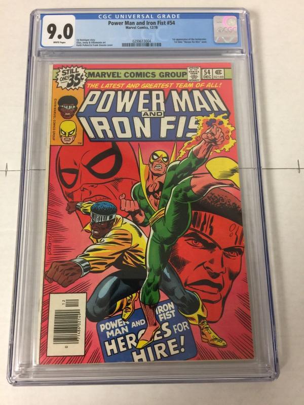 Power Man And Iron Fist 54 Cgc 9.0 White Pages