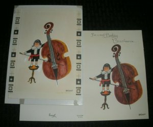 HAPPY BIRTHDAY Dapper Boy Playing Cello-Bration 5.75x8 Greeting Card Art #8566