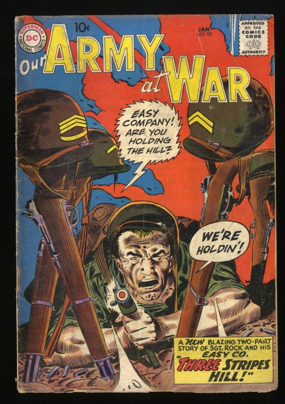 Our Army at War #90 GD/VG 3.0 Early Sgt. Rock - How Rock became a Sergeant!