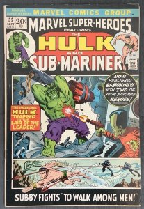 Marvel Super-Heroes #32 (1972, Marvel) Hulk & Sub-Mariner. FN
