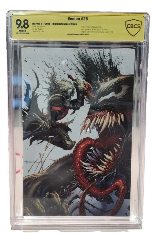 Venom #28 Graded Kirkham Virgin Signed Donny Cates CBCS 9.8 Comic Marvel