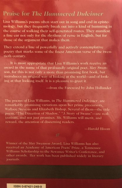 The hammered dulcimer(poems) by Williams,1998,64p