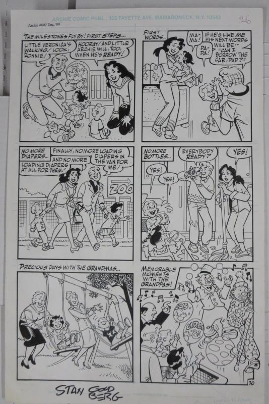 STAN GOLDBERG ORIGINAL ART! ARCHIE #602 1 page,It's Twins! 2009 SIGNED!page 20