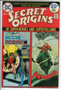 Secret Origins #7 - Batman, Robin, & Aquaman! - 1974 (Grade 8.0)