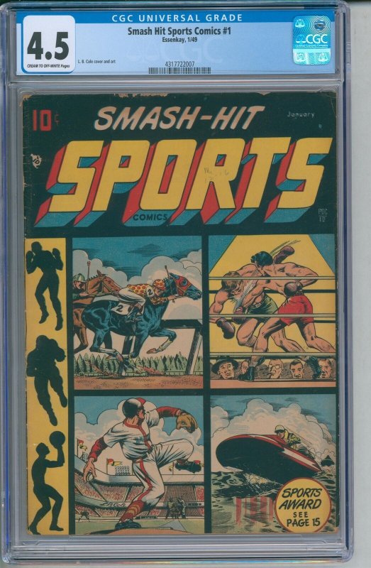 Smash Hit Sports Comics #1 CGC 4.5 Very Good+