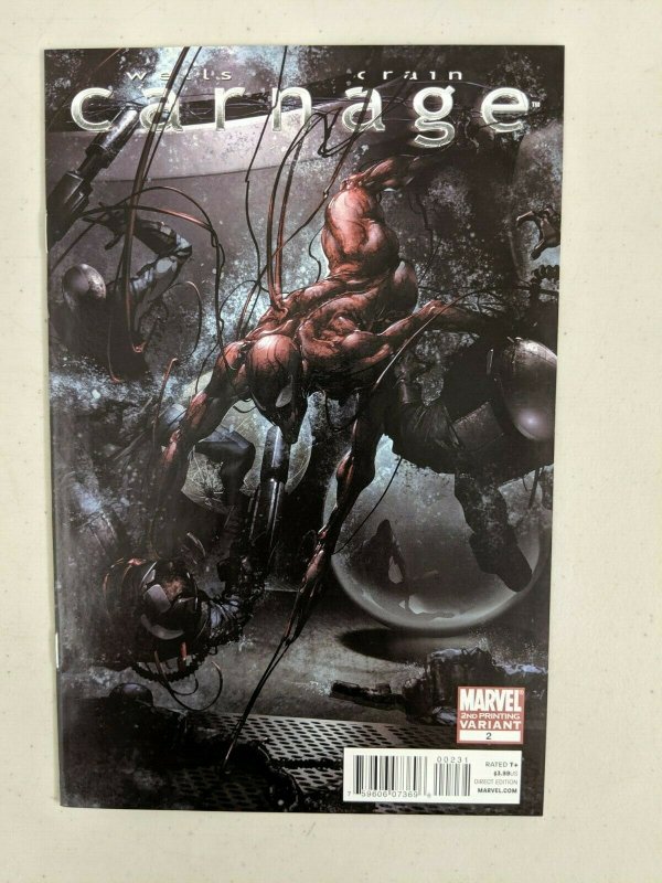 Carnage #2 (Marvel 2011) 2nd Print - 1st Tanis Nieves as Carnage RARE HTF (9.0) 