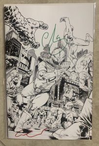 MIGHTY MORPHIN POWER RANGERS THE RETURN #3 - B&W- DOUBLE SIGNED ESCORZA