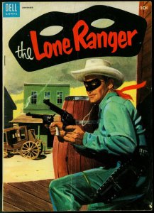 THE LONE RANGER #77-1954-DELL-TONTO-SILVER-SILVER BULLET-GUNFIGHTCOVER-vg