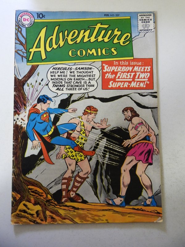 Adventure Comics #257 (1959) GD/VG Condition 2 tear bc