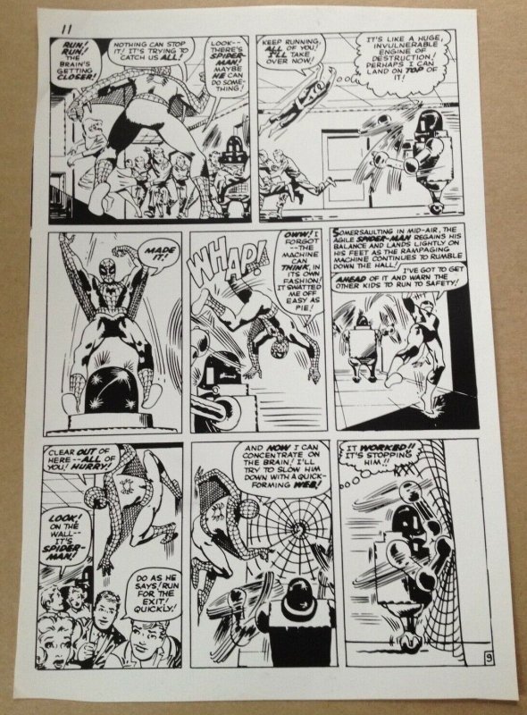 Spiderman Classics #9 Page 11 Original Marvel Production Art STAT Steve Ditko 