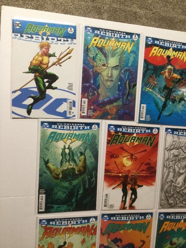 Aquaman Rebirth 1 1 2 3 4 5 6 7 9 10 11 12 13 14 Nm Near Mint Variant Set IK