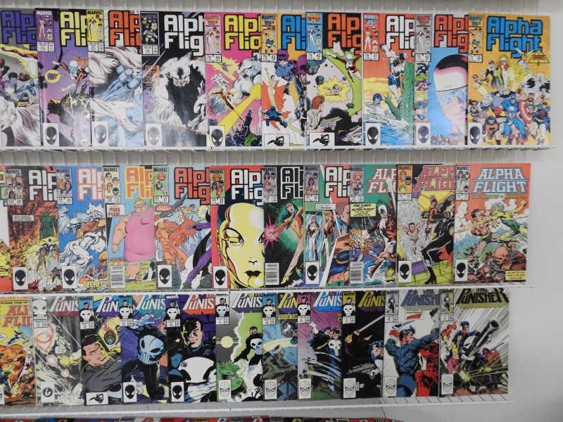 Huge Lot 200+ Comics W/ Punisher and Alpha Flight! Avg FN/VF Condition!