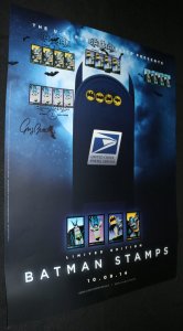 Batman Stamps US Postal Service Ad Poster - 2014 Stamped & Signed by the Artist