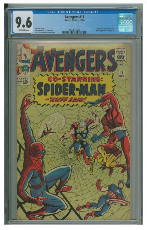 Avengers #11 (Marvel, 1964) CGC Graded 9.6 Early Spider-Man Appearance. Kang