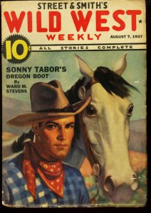 WILD WEST WEEKLY AUG 7 1937 SONNY TABOR WHISTLIN' KID VG