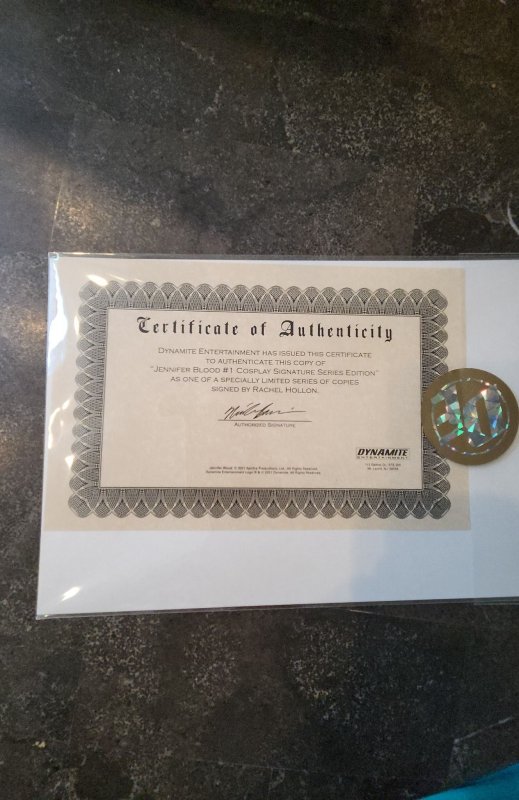 Jennifer Blood #1 Cover N SIGNED BY RACHEL HOLLON WITH COA