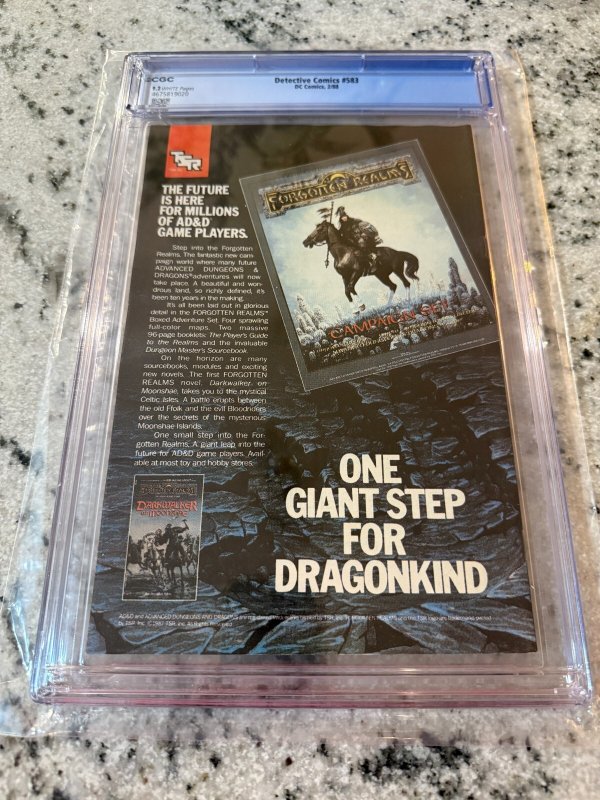 Detective Comics # 583 CGC Graded 9.2 DC Comic Book 1988 1st Scarface JH23