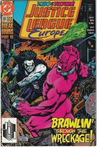 JUSTICE LEAGUE EUROPE  # 33 (1991) INCLUDES 16 PAGE SONIC THE HEDGEHOG COMIC