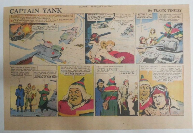 Captain Yank Sunday by Frank Tinsley from 2/28/1943 Size: 11 x 15 inches