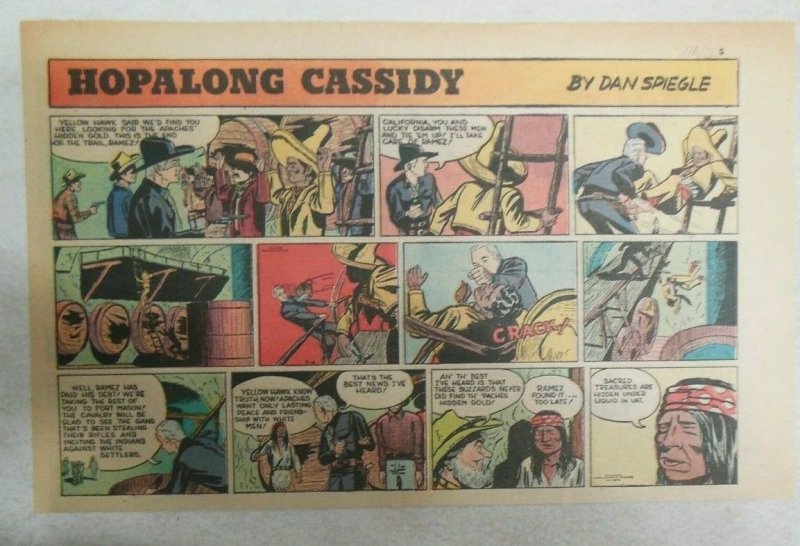 Hopalong Cassidy Sunday Page by Dan Spiegle from 7/16/1950 Size 7.5 x 10 inches