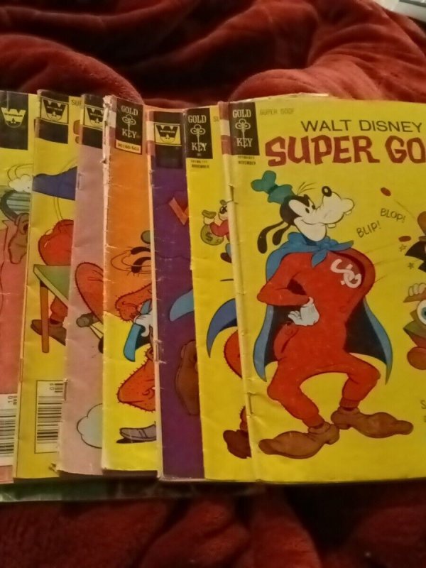 Super Goof 8 Issue Bronze Age Gold Key Whitman Comics Lot Run Set Collection...