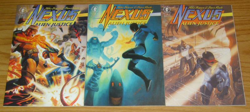 Nexus: Alien Justice #1-3 VF/NM complete series MIKE BARON steve rude set 2 lot