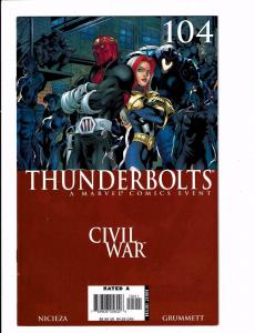 Lot Of 3 Thunderbolts Marvel Comic Books # 103 104 105 Civil War Tie-In J123