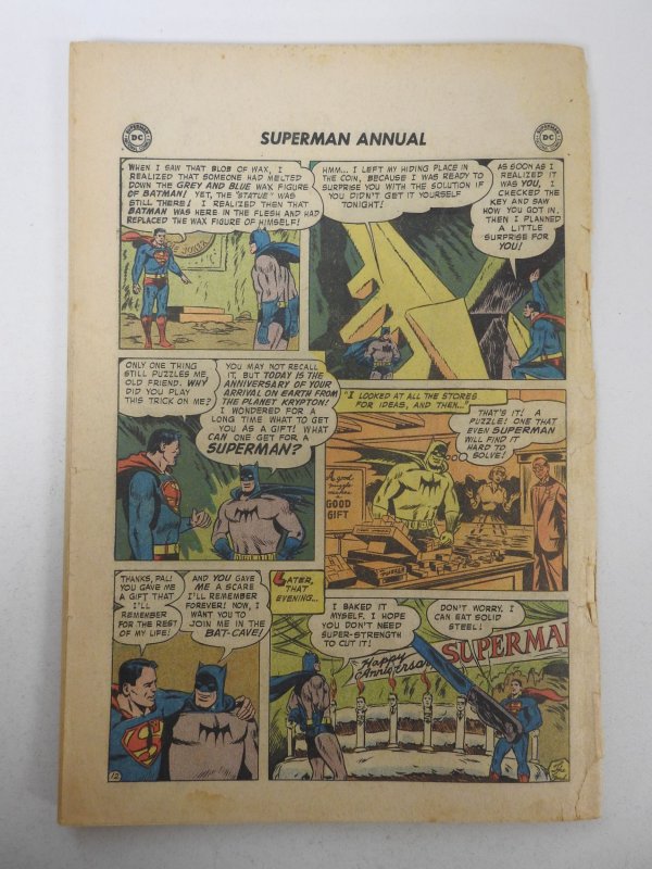 Superman Annual #1 (1960) PR Condition back cover missing, moisture stains