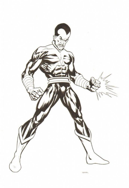 Sinestro Model Sheet Figure after Jon Bogdanove - Signed art by Ryan Sook