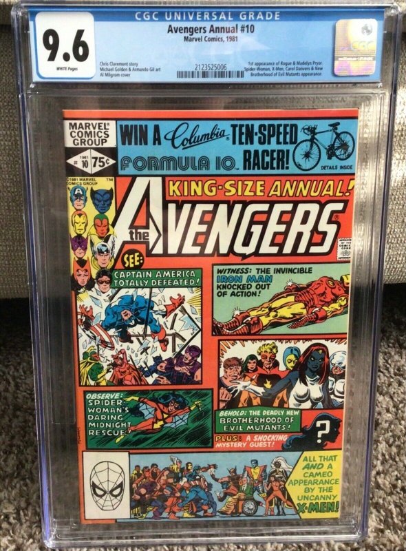 Marvel, Avengers Annual #10, First Rouge/Pryor, CGC 9.6, White Pgs