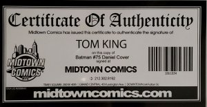Batman #75! (2018) City Of Bane! Signed by Writer Tom King! NM! COA!