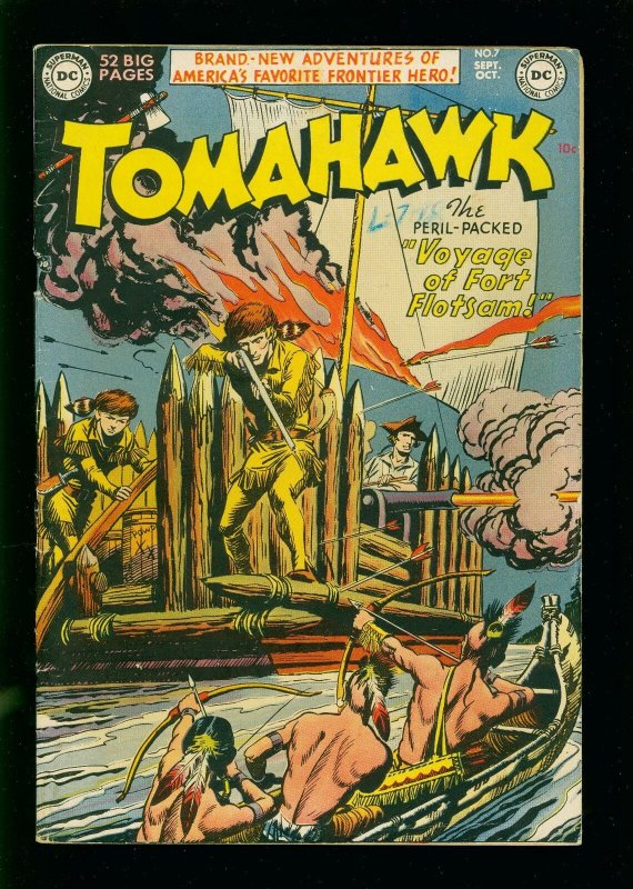 TOMAHAWK #7 1951- DC WESTERN -INDIAN ATTACK- GOLDEN AGE FN- 