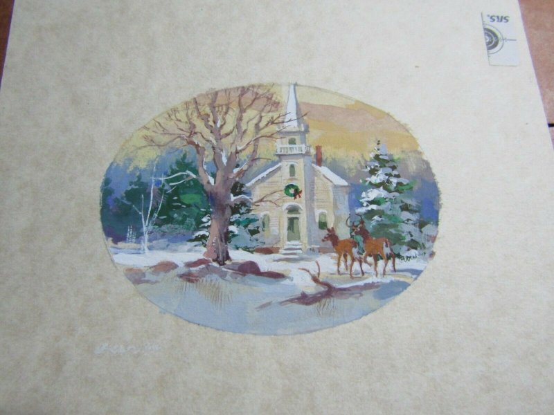 FOR A SHINING HOUR Church in Oval 6x8.5 Greeting Card Art #20647 w/ 10 Cards