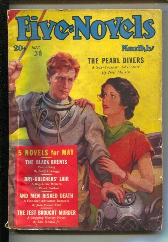 Five-Novels Monthly 5/1938-Dell-Action-adventure-horror-thrills-romance-Pear...