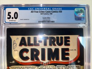 All-True Crime Cases (1948) # 30 (CGC 5.0) Canada • Census=1 Highest Graded