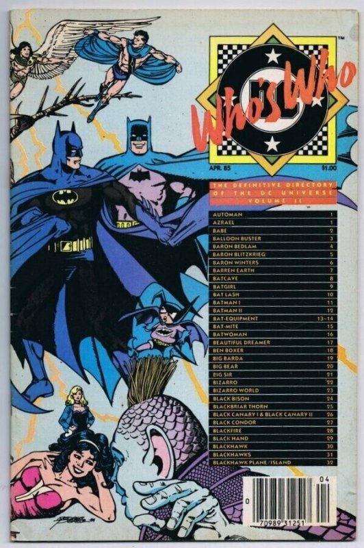 1985 Who's Who The Definitive Directory of the DC Universe #2 Batman Big Barda