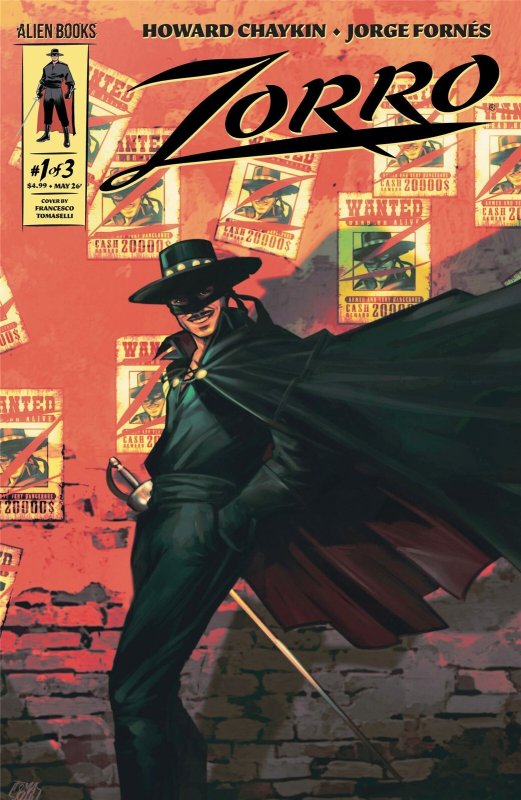 Zorro #1 Variant B (Tomaselli) IDW Publishing Comic Book 2026
