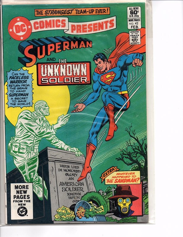 DC Comics Presents #42 Superman and The Unknown Solider VF Plus Sandman