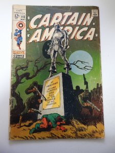Captain America #113 (1969) GD/VG Condition centerfold detached at 1 staple