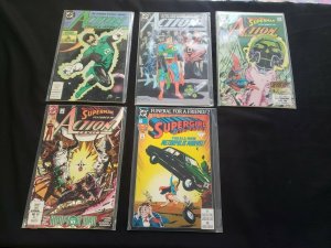 ACTION COMICS 5PC (VF/NM) THE BRAINIAC TRIOLGY, FUNERAL FOR A FRIEND 1988-93