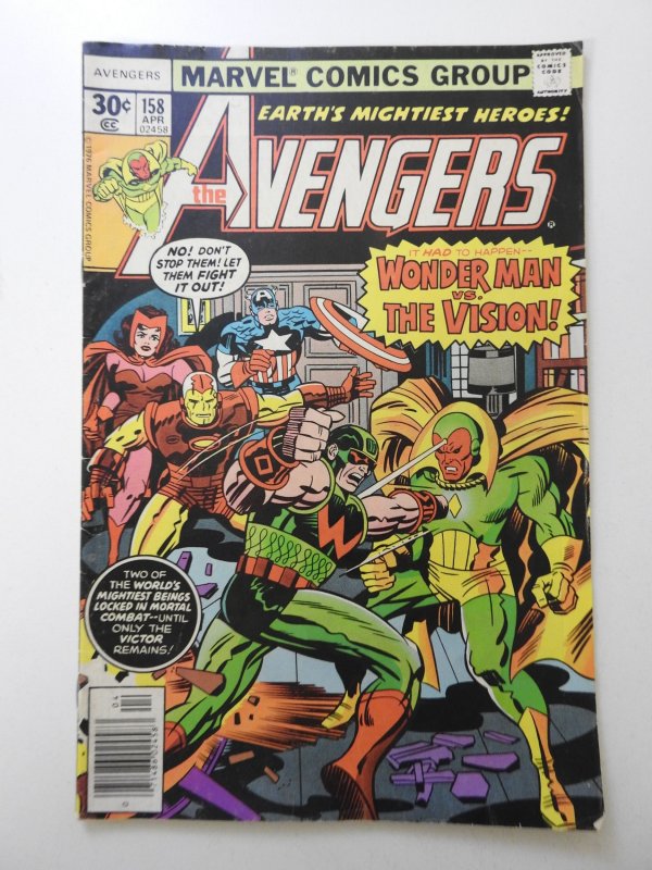 The Avengers #158 (1977) Wondy vs The Vision! Sharp Fine- Condition!